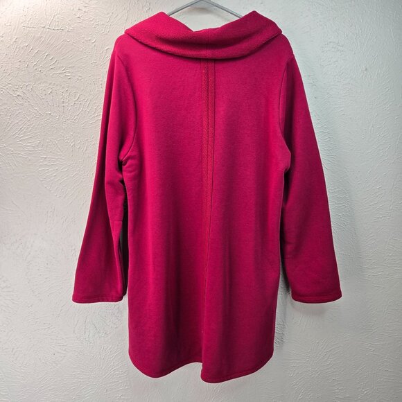 Habitat Cowl Neck Sweater Women L Red Pullover Lagenlook Relaxed Long Sleeve Top - Picture 7 of 14